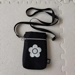 MARY QUANT 花モチーフ ショルダーバッグ ブラック