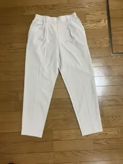 ホワイト カジュアルパンツ ゴムウエスト