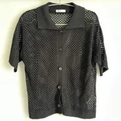 CRAFT STANDARDBOUTIQUE メッシュ編み 半袖カーディガン 黒