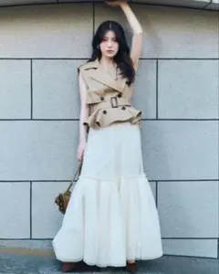 Snidel スナイデル チュールロングスカート ホワイト フレア - メルカリ