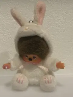 d*4様 モンチッチ ぬいぐるみ キーホルダー うさぎ バニー 着ぐるみ 白
