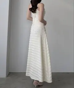 ルエレ　キャミワンピ　バックリボン フリル レース カット ワンピース　XL