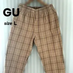 【 GU 】 カジュアルパンツ チェック柄　ウエストゴム Ｌ