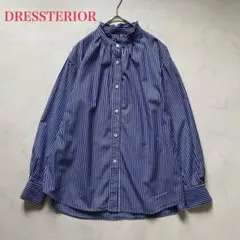 DRESSTERIOR スタンドフリルネックストライプシャツのサムネイル