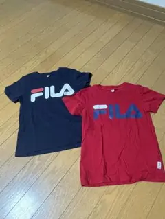 FILA Tシャツ 2枚セット ネイビー レッド