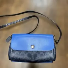 COACH コーチ ネイビー シグネチャー ショルダーバッグ 6348 - メルカリ