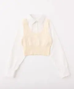 NICECLAUP♡ベストドッキングデザインシャツ オフホワイト