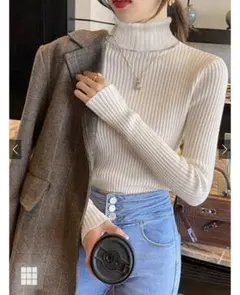【GRL】タートルネックリブニットトップス[k8534v]