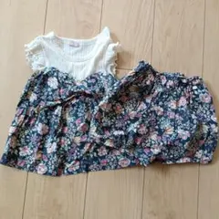 petit main 花柄フリルセットアップ 90