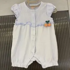 petit main ライトブルー さくらんぼロンパース80cm