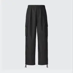 【2本セット】UNIQLO Uワイドフィットパラシュートカーゴパンツ黒、カーキーのサムネイル