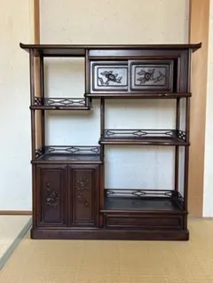 輪島塗 茶棚 飾り棚 茶箪笥 煎茶棚 棚 箪笥 和家具 座敷 蒔絵 漆塗り
