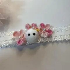 つまみ細工 ベビーヘアバンド ピンク