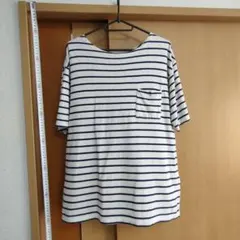 モンキータイム 麻混ボーダーポケTシャツ Mサイズのサムネイル