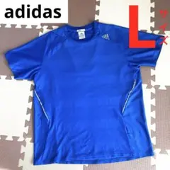 adidas メンズTシャツ スポーツウェア　ランニング　サッカー　L メッシュ