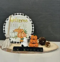 ナチュラルキッチン　ハロウィン　かぼちゃ　　　おばけさん　木製プレート