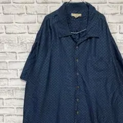 半袖シャツ！アロハ　ブルー3XL 0708のサムネイル