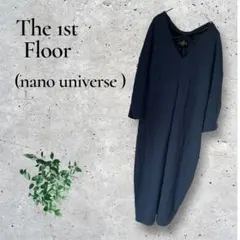 The 1st Floor バッククロス Vネックワンピース チャコールネイビー