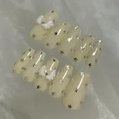 ネイルチップ　現品　ウィッシュコア　フレンチガーリー　バレエコア　ハートリボン