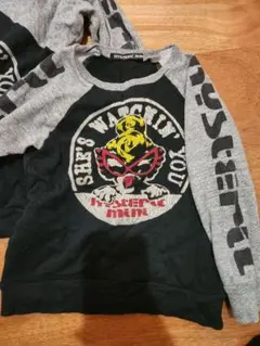 HYSTERIC MINI 長袖カットソー 100cm 黒/グレー