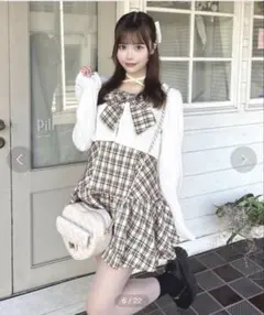 one way 半袖リボンアンサンブルワンピース - メルカリ