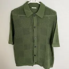 GUウォッシャブルメッシュニットシャツ　Ｓ