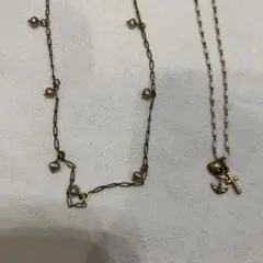 雑貨屋購入 新品 パール付きゴールドネックレスセット