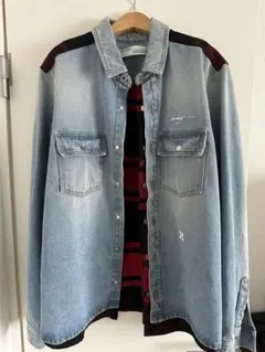 【週末限定】OFF-WHITE デニムジャケット チェック柄