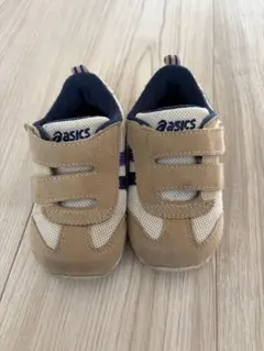 asics ベージュ ネイビー スニーカー　14cm