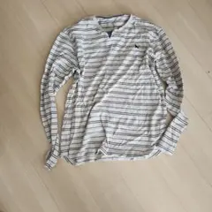 Eddie Bauer ホワイトストライプ長袖Tシャツ