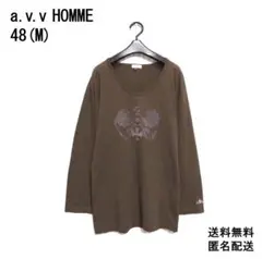 a.v.v【48／M】デザインTシャツ【七分袖】男女兼用【古着】送料無料匿名配送のサムネイル