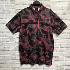美品 オークリー ゴルフウェア ポロシャツ XL 迷彩 カモフラ 半袖 赤 黒のサムネイル