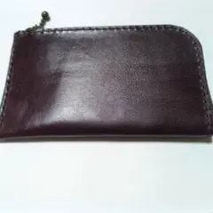 ハンドメイド　レザー　コンパクト財布　紙幣　カード　コイン入ります