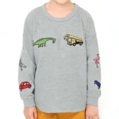 ☆新品、未開封☆ グラニフ ワッフル 長袖Tシャツ 120cm グレー 刺繍