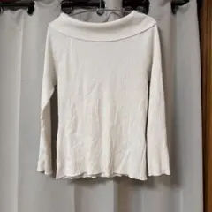 Comme ca Mature リブ編みオフショルダーセーター 11 ホワイト