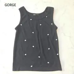 GORGE ゴージ タンクトップ ブラック ハート柄 刺繍 フリーサイズのサムネイル