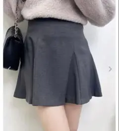 タグ付き新品未使用 INGNIハイウエストフレアミニスカパン グレー スカート