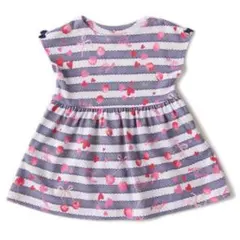 メゾピアノ(mezzo piano) フルーツハート総柄ボーダーワンピース