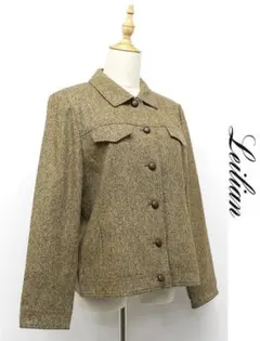 E443/Leilian ツイード ジャケット シルク混 13+ 秋冬