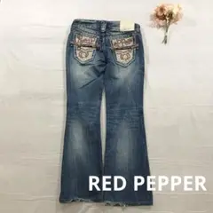 RED PEPPERレッドペッパー ブーツカットフレアデニム ジーンズブルー27