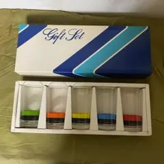 【新品•未使用】グラス5個セット　ひとくちビール　島田特殊硝子　昭和レトロ