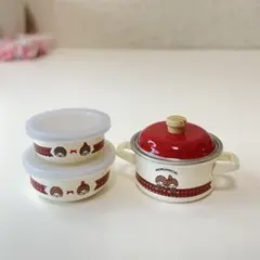 富士ホーロー　モンチッチミニコレクション　キャセロール　丸型容器　2個セット