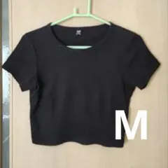 【概ね美品】リブクロップドT　Tシャツ　M　ユニクロ