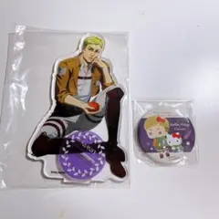 進撃の巨人 くじメイト B賞 ビッグアクリルスタンド 缶バッジ エルヴィン