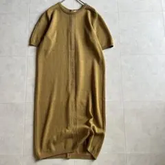 美品✨CHRISTIAN JIARD ニットワンピース マスタード 半袖 M相当
