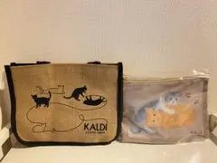KALDI 猫の日バッグ　 トートバッグ＆ポーチセット