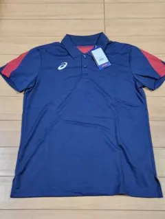 新品、タグ付き アシックス ポロシャツ ネイビー メンズ Mサイズ