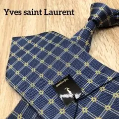 ✨タグ付未使用✨Yves saint Laurent ネクタイ ネイビー シルク