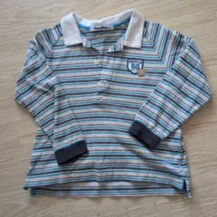 familiar　長袖ポロシャツ 100cm ストライプ