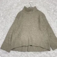 GLOBAL WORK グローバルワーク　M ベージュ タートルネックニット